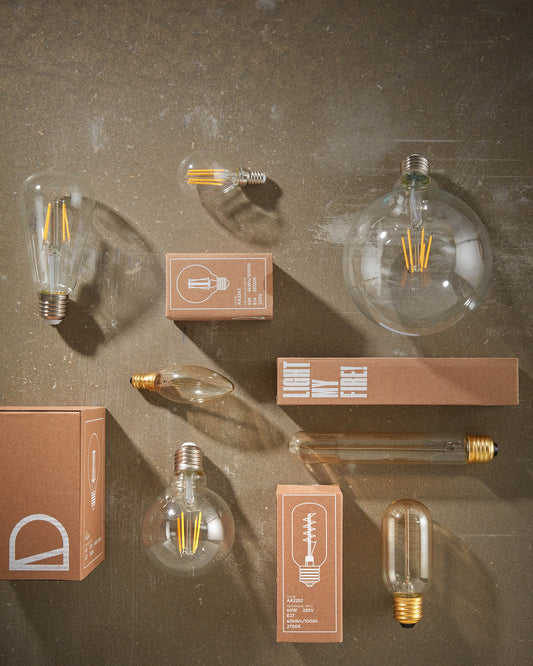 Halogen LED bulb E27 of 6V and warm light of 120 mm