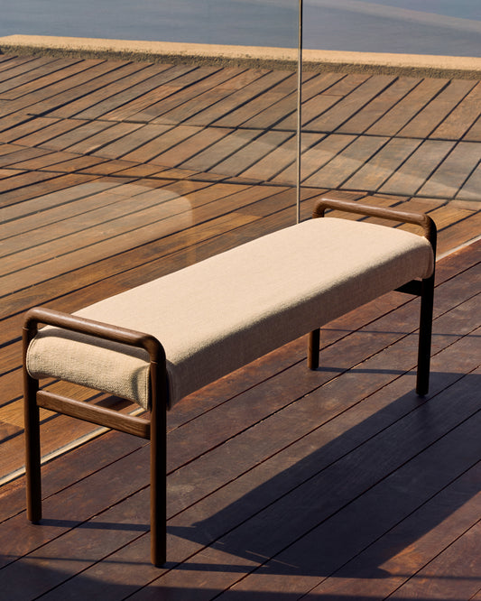 Macaret bench with removable cover solid oak with walnut finish 120 cm FSC Mix Credit