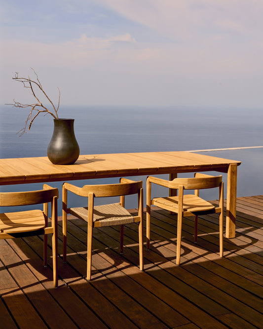 Icaro solid teak table, 280 x 112 cm, FSC 100%