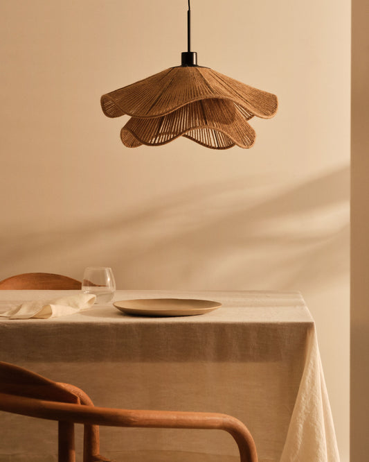 Pontos ceiling lamp shade made of jute with a natural finish, Ø 50 cm