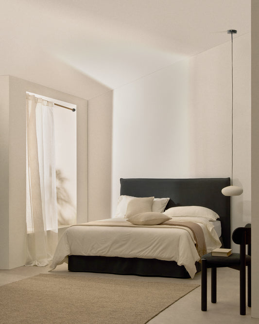 Anthracite gray bedding and cotton Jaira bed cover for mattress 150 x 190 cm