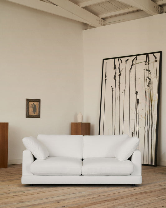 Gala sofa in white, 210 cm