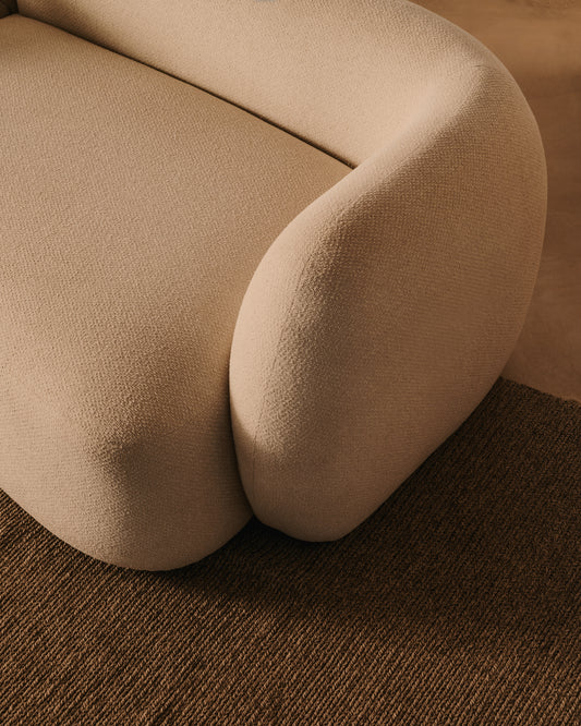 Modular two-seater Martina in ecru chenille with left chaise longue 230 cm