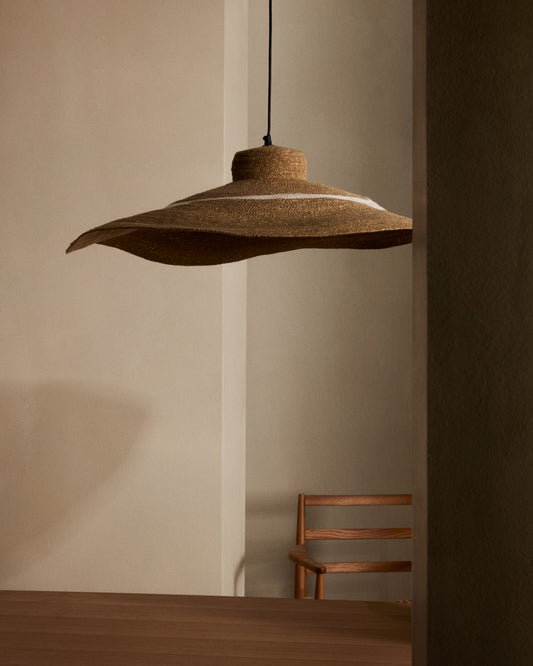 Albenya ceiling lamp made of natural fibers and cotton with a natural white finish Ø 90 cm