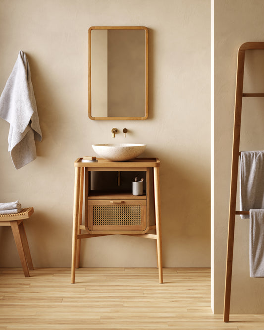 Shamel solid teak mirror 45 x 70 cm