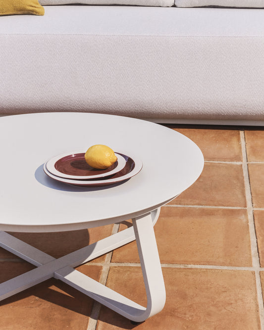 Doren dark red ceramic plate