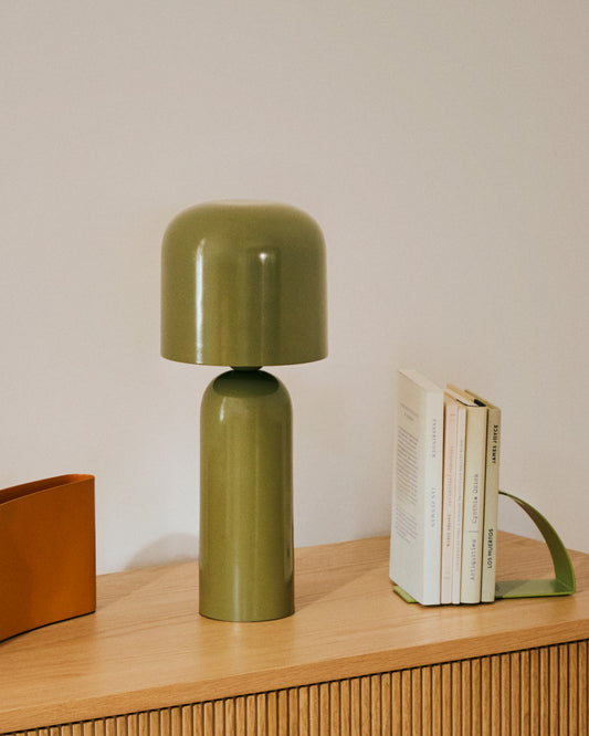 Monze table lamp made of metal painted green