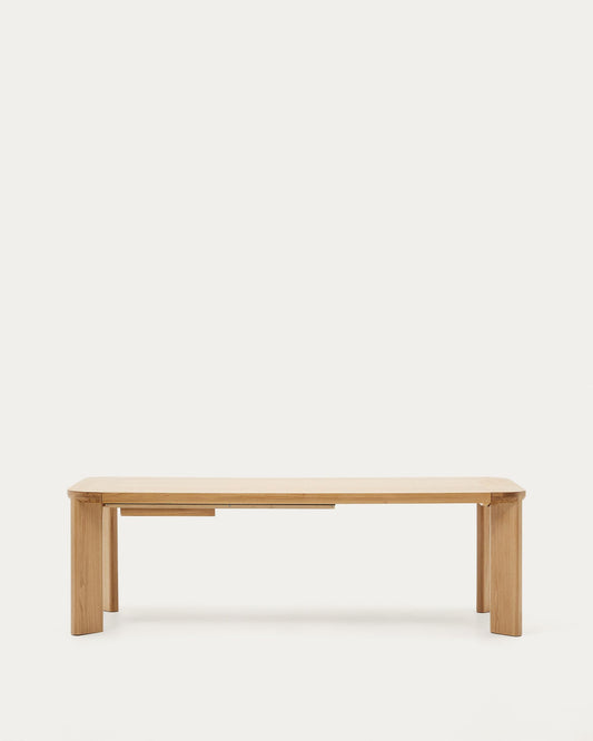 Jondal extendable table in solid wood and oak veneer, 240 (320) cm x 100 cm FSC 100%