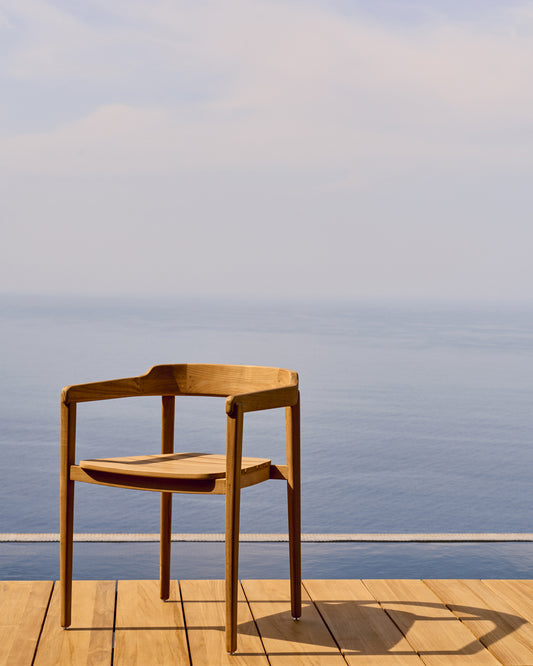 Icaro folding chair made of solid teak wood with a natural finish FSC 100%