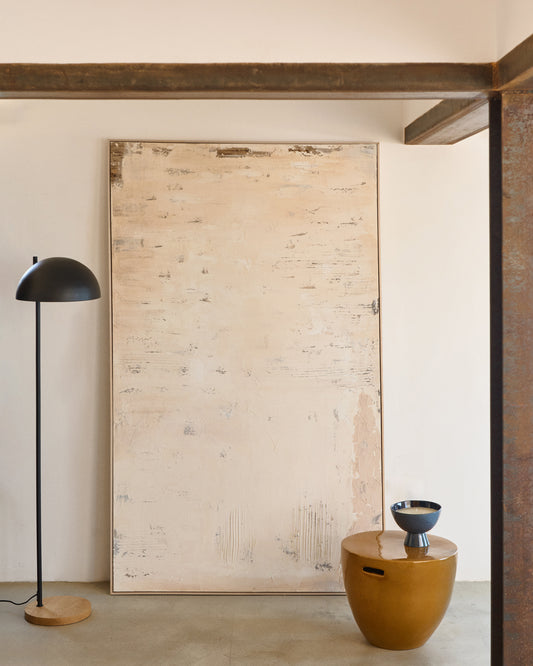 Silpa apstraktna slika u svetlo bež 200 x 120 cm