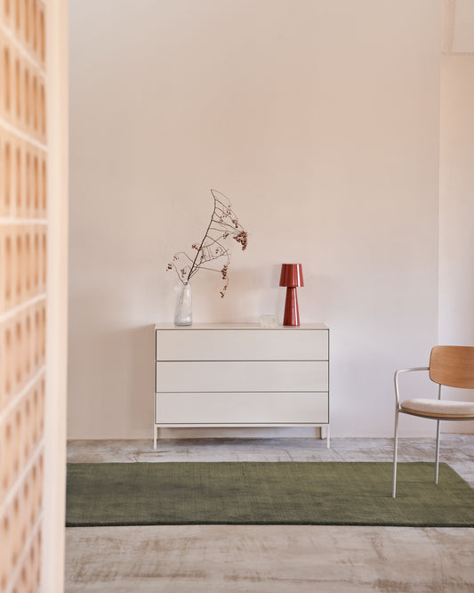 Vedrana komoda sa 3 fioke beli lakirani medijapan 110 x 75 cm