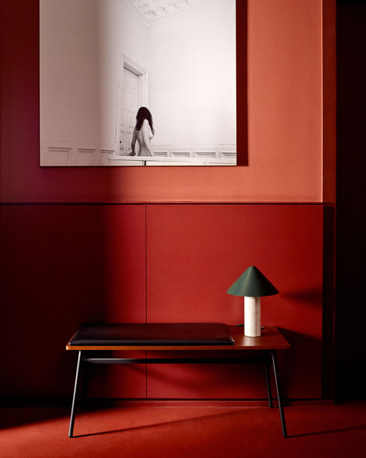 Carabel klupa od čelika i furnira oraha, 100 cm