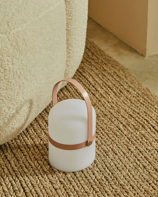 Ridley mini LED table lamp made of pink polyethylene