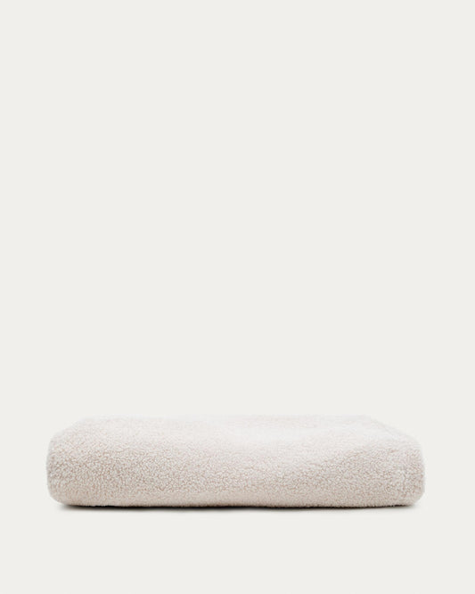 Kaeli footrest cover in ecru bouclé Ø 43 cm