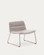 Zahara beige armchair with steel legs and FSC 100% terracotta finish