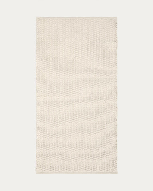 running rug Mascarell white cotton and polyester 70 x 140 cm