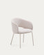 Mai chair in beige and steel legs in beige color, FSC Mix Credit