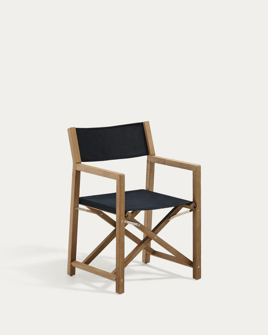 Wilara black outdoor folding chair made of FSC 100% solid acacia wood