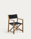 Wilara black outdoor folding chair made of FSC 100% solid acacia wood