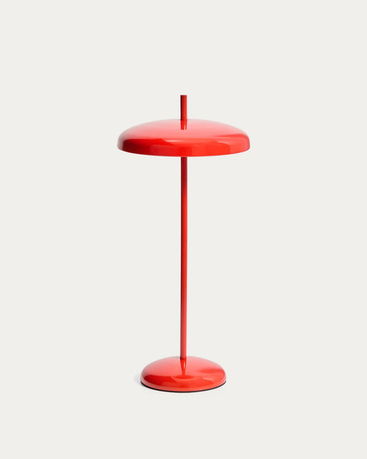 Porte red aluminum portable table lamp