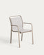 Outdoor folding chair Luri made of aluminum in the color topo and texteline fabric in the color beige