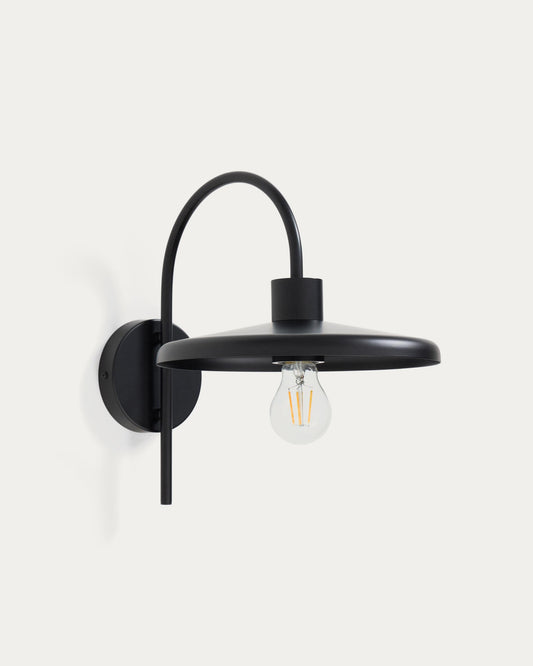 Nuvira wall lamp in black satin metal