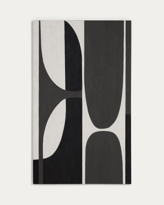 Abstract painting by Onura, black and white, 120 x 200 cm