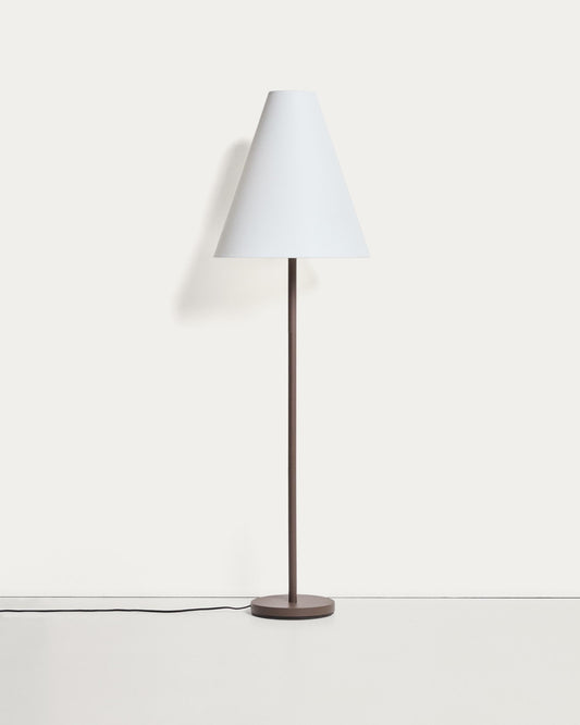 Podna lampa Navat od metala, sa antikno braon završnom obradom.