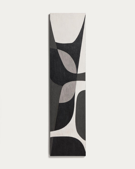 Abstract painting by Onura, black and white, 45 x 180 cm