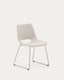 Zahara chair in beige color with steel legs in beige color