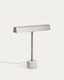 Lynor table lamp in brushed metal with a white marble base