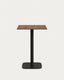Dina high table in walnut finish melamine with metal leg in a painted black finish, 60x60x96 cm