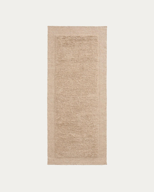Marely beige wool rug-runner 200 x 80cm
