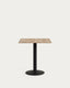 Esilda table in natural finish melamine with metal leg in a painted black finish, 70x70x70 cm