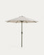 Milna beige parasol with central pole and green steel structure Ø300cm