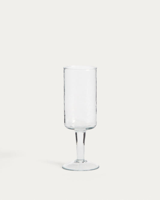 Plenty of clear recycled glass wine glasses