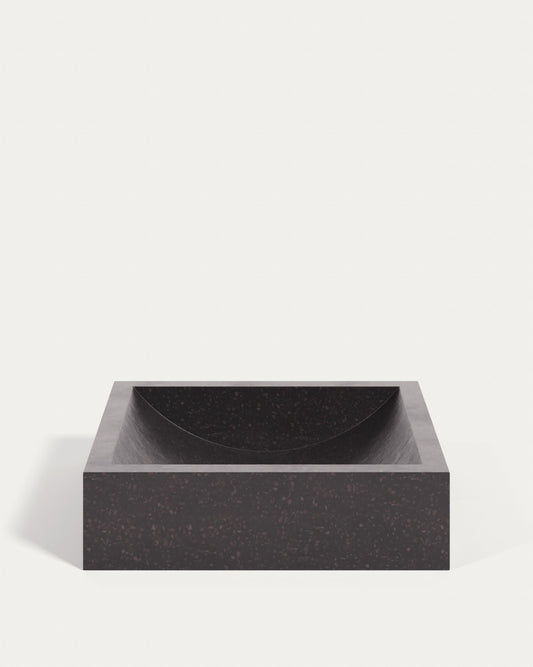 Delina washbasin Onix in black terrazzo 40 x 45 cm