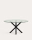Argo round table made of glass and steel legs with black finish Ø 150 cm