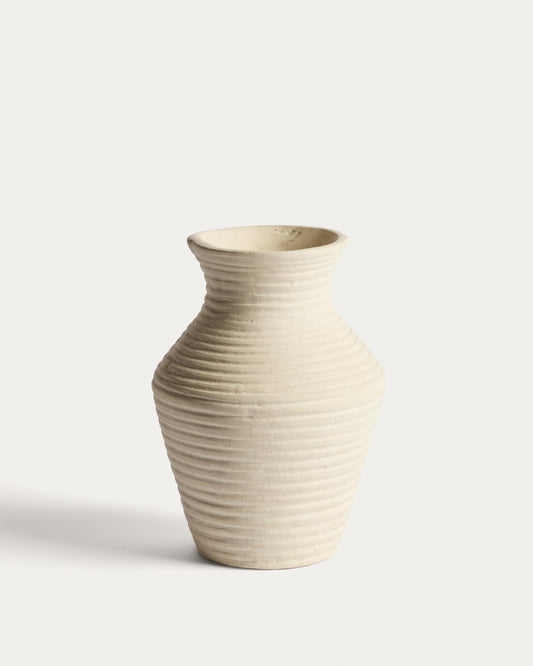 Pria vase made of macha paper beige 25 cm