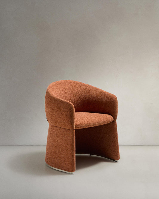 Bosca chair in terracotta chenille
