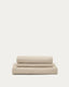 Nora 4-seater sofa cover in taupe linen and cotton