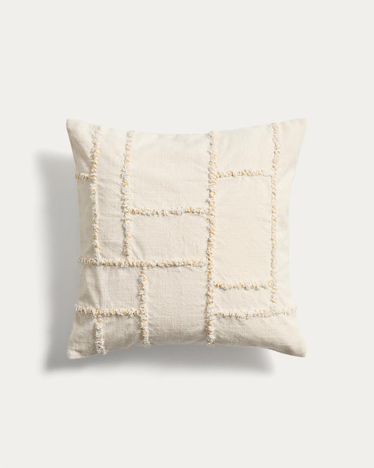 Cushion cover Verion with geometric embroidery in yellow color 45 x 45 cm