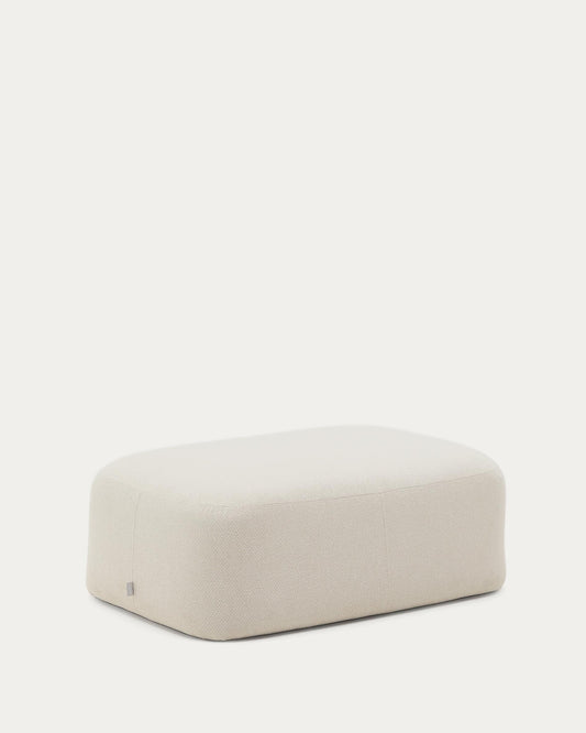 Martina footstool in ecru chenille 123 x 85 cm