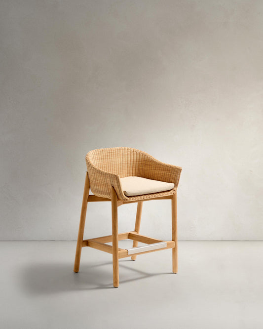 Galea chair made of FSC 100% solid teak wood and synthetic rattan 65cm