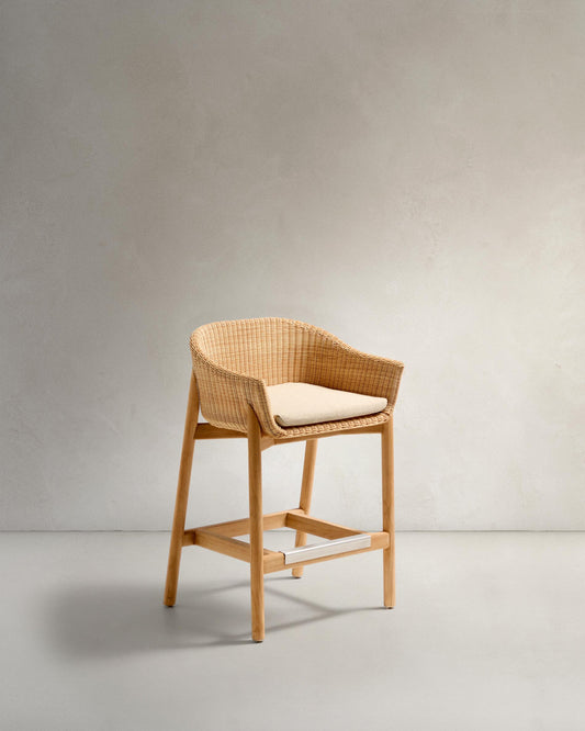 Galea chair made of FSC 100% solid teak wood and synthetic rattan 75cm