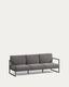 Comova 100% spoljna troseda sofa u tamno sivoj i crnoj aluminijumskoj boji, 222 cm