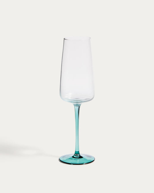 Glass for sparkling wine Irides from blue and transparent glass 31.5 cl