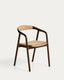 Derile chair in solid oak wood with walnut finish and beige paper rope cord FSC Mix Credit