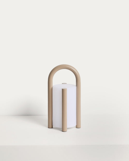 Small portable table lamp Leros made of polyethylene and topo color with metal part