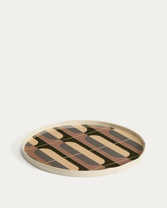 Julnet dinner plate made of brown ceramic